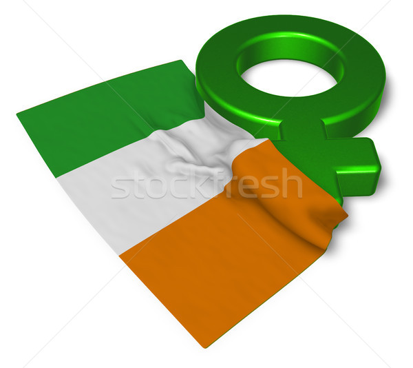 venus symbol and flag of ireland - 3d rendering Stock photo © drizzd