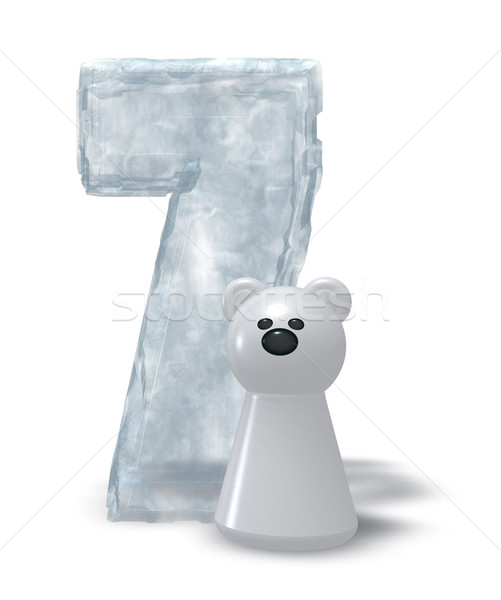 Ghiaccio numero orso polare congelato sette illustrazione 3d Foto d'archivio © drizzd