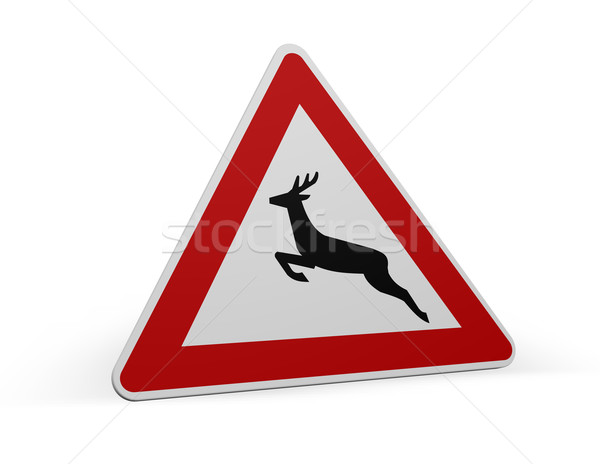 attention deer crossing Stock photo © drizzd