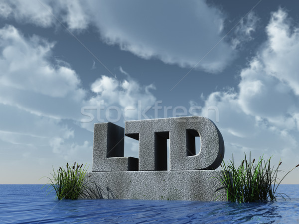 Oceaan 3d illustration water wolken zee industrie Stockfoto © drizzd