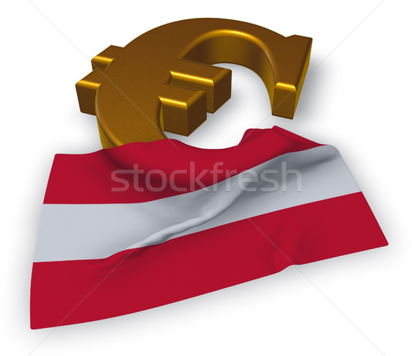euro symbol and austrian flag - 3d illustration Stock photo © drizzd