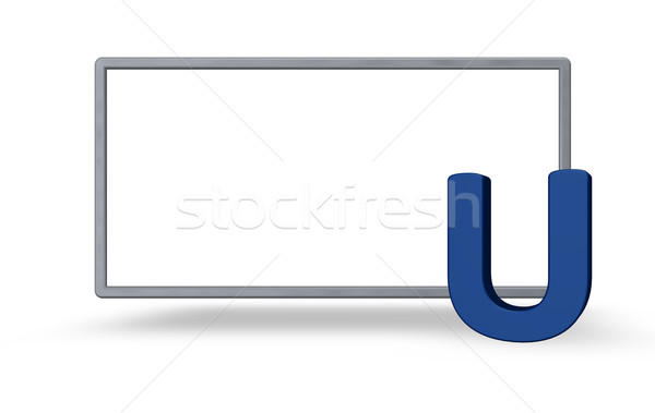 letter u and blank board Stock photo © drizzd
