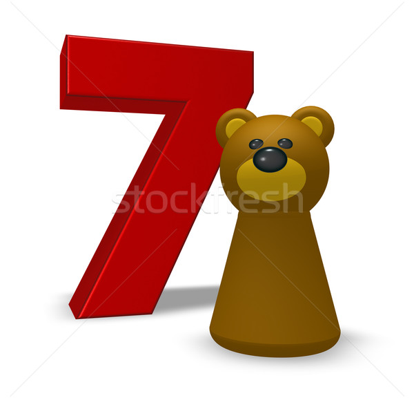 number seven and bear Stock photo © drizzd