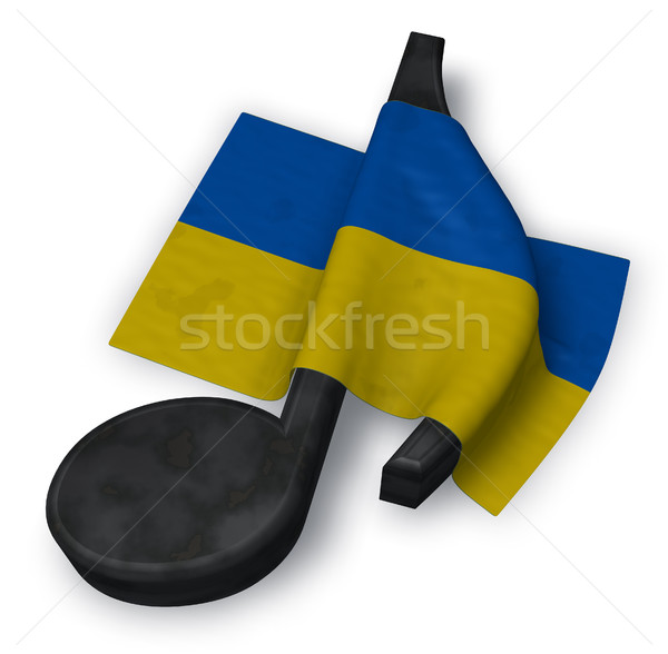 music note symbol and flag of the ukraine - 3d rendering Stock photo © drizzd