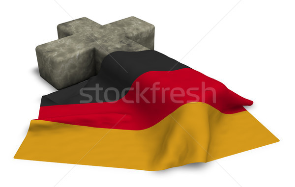 christian cross and flag of germany - 3d rendering Stock photo © drizzd