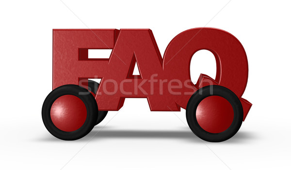 Stockfoto: Faq · wielen · tag · 3d · illustration · internet · helpen