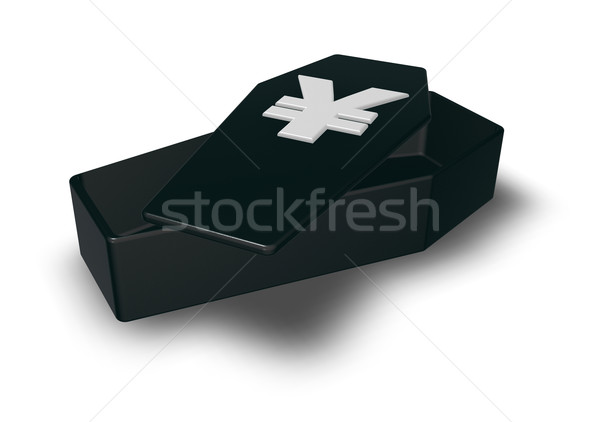 Yen cercueil symbole blanche 3d illustration argent [[stock_photo]] © drizzd