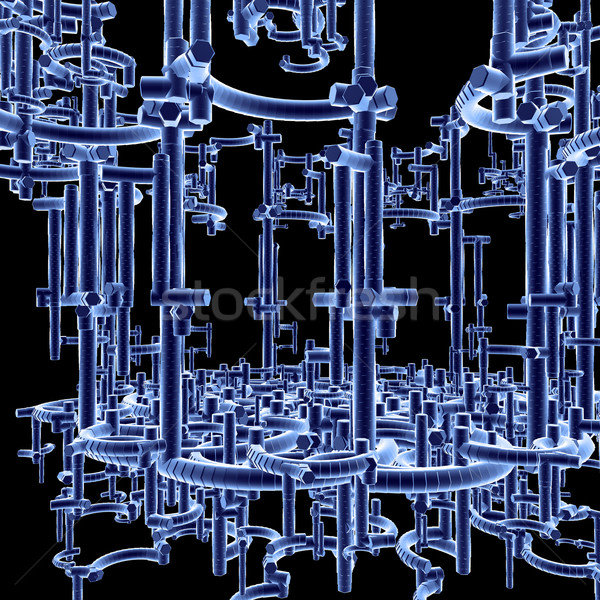 Scifi abstract metal construcţie negru ilustrare 3d Imagine de stoc © drizzd