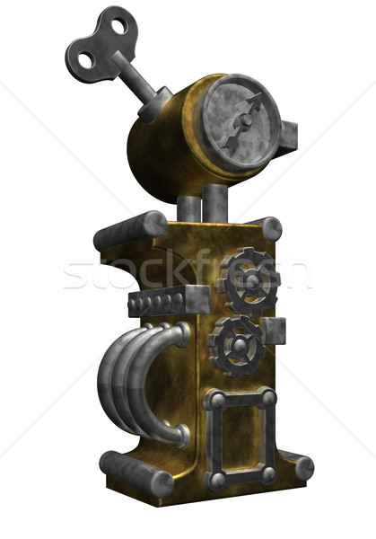 Steampunk mektup i beyaz 3d illustration saat teknoloji Stok fotoğraf © drizzd