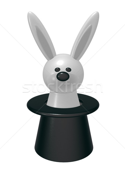 Magia coniglio bianco top Hat illustrazione 3d Foto d'archivio © drizzd