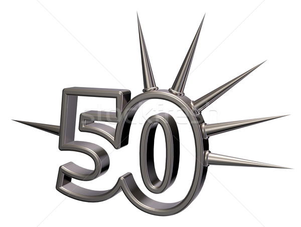 Stock photo: number fifty with prickles - 3d illustration