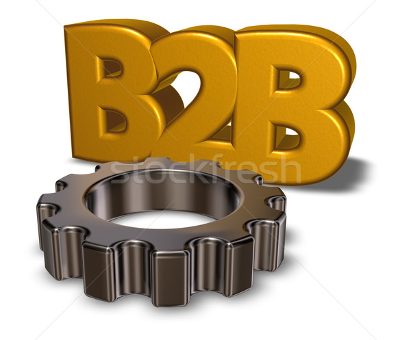 b2b tag and gear wheel - 3d rendering Stock photo © drizzd