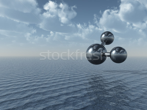 Modell óceán 3d illusztráció égbolt víz tenger Stock fotó © drizzd