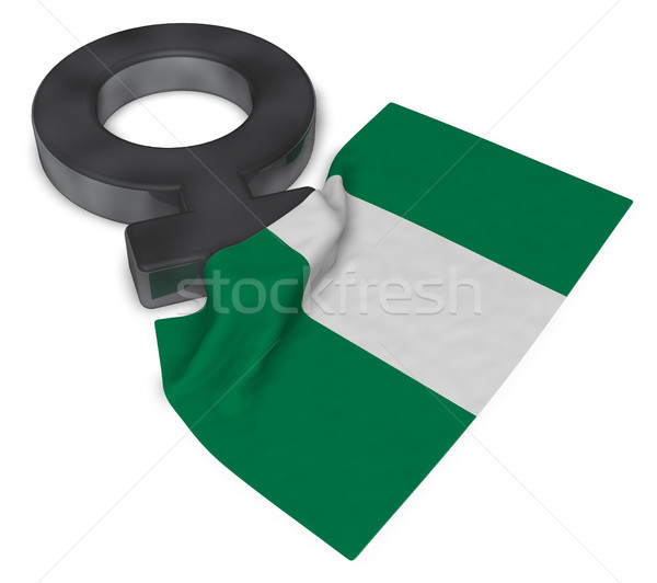 female symbol and flag of nigeria - 3d rendering Stock photo © drizzd