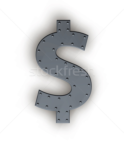 Dólar metal símbolo blanco 3d signo Foto stock © drizzd