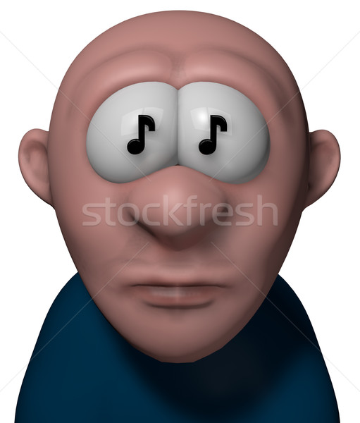 Musique cartoon Guy note yeux 3d illustration [[stock_photo]] © drizzd