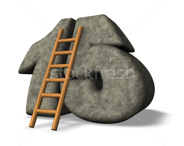 Steen aantal ladder vijftien 3d illustration klim Stockfoto © drizzd