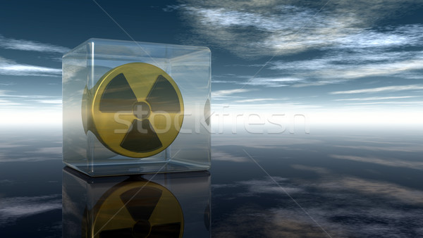 Nükleer simge bulutlu gökyüzü 3d illustration doku Stok fotoğraf © drizzd