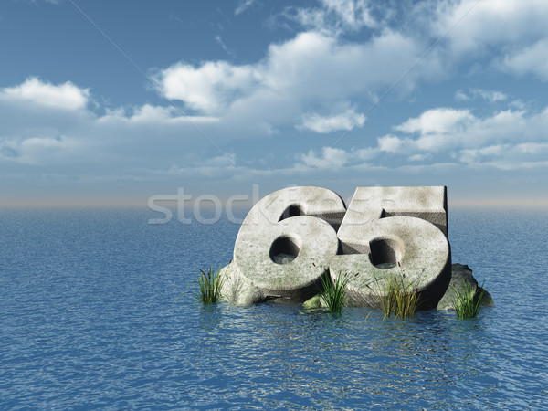 Zestig vijf aantal oceaan 3d illustration landschap Stockfoto © drizzd