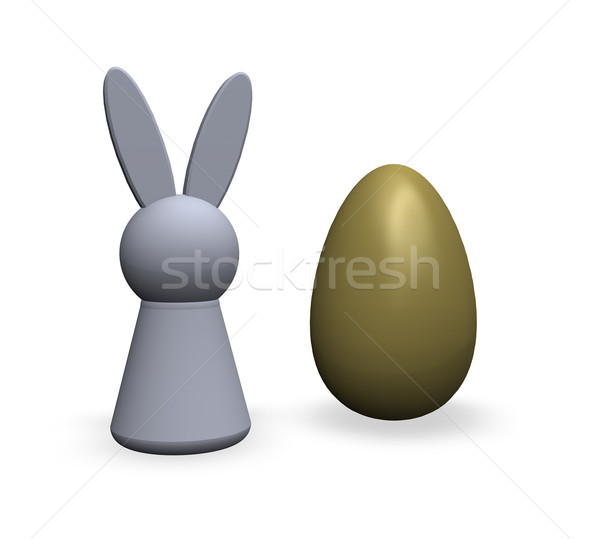 バニー 再生 図 ウサギ 金の卵 ストックフォト © drizzd