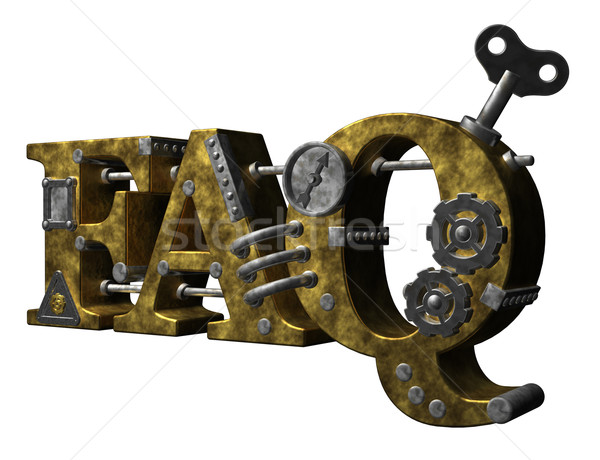 Faq metal litery biały 3d ilustracji kluczowych Zdjęcia stock © drizzd