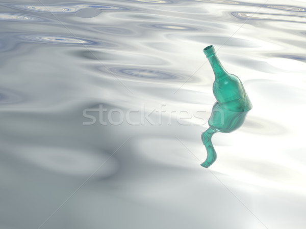 СОС зеленый бутылку океана морем стекла Сток-фото © drizzd