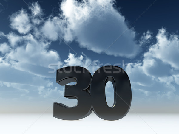 Număr treizeci 30 Blue Sky ilustrare 3d petrecere Imagine de stoc © drizzd