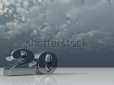 Yirmi krom numara 20 karanlık bulutlu Stok fotoğraf © drizzd