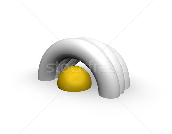 Foto stock: Resumen · instalación · blanco · 3d · pelota · techo