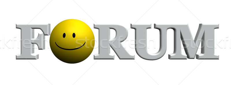 Fórum szó emotikon 3d illusztráció mosoly felirat Stock fotó © drizzd