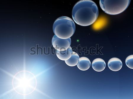 Orbita szkła 3d ilustracji niebo świetle Zdjęcia stock © drizzd