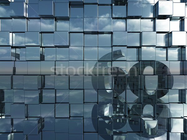 Aantal zestig muur metaal 3d illustration Stockfoto © drizzd