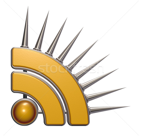 Rss simbolo bianco illustrazione 3d computer internet Foto d'archivio © drizzd