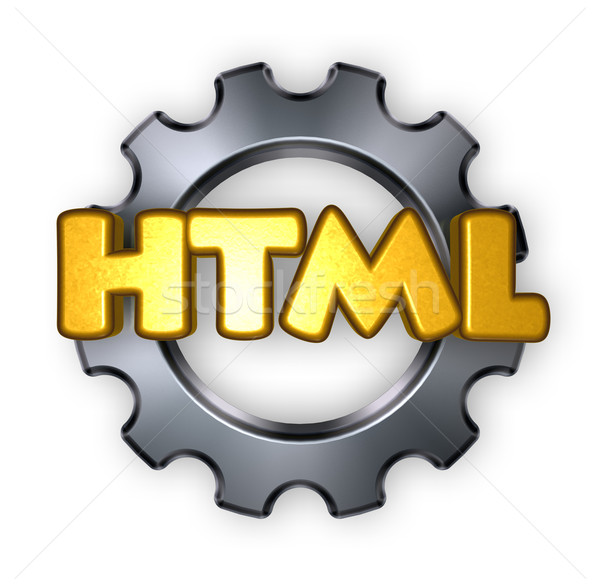 Html tag engins roue 3d illustration technologie Photo stock © drizzd