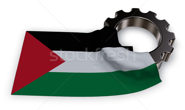 gear wheel and flag of Palestine - 3d rendering Stock photo © drizzd