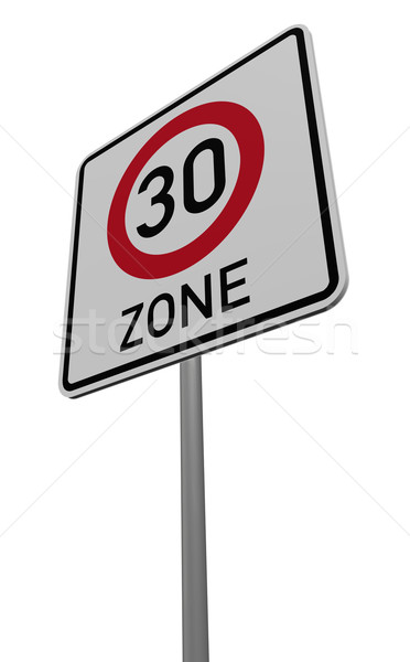Dreißig weiß 3D-Darstellung Zeichen Autobahn Stock foto © drizzd