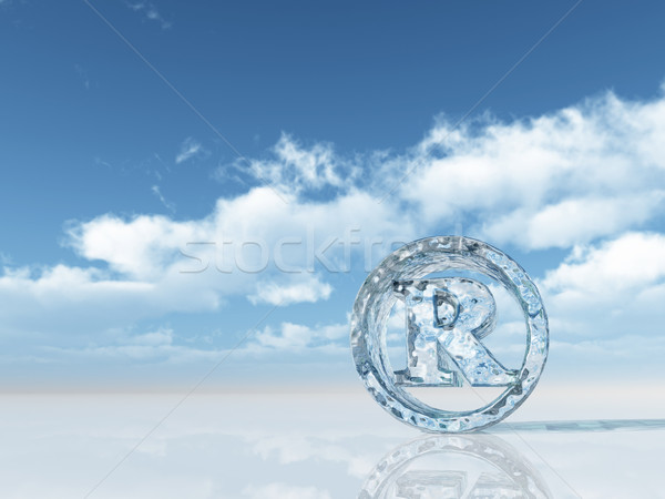 Zarejestrowany znak firmowy lodu symbol mętny Błękitne niebo Zdjęcia stock © drizzd