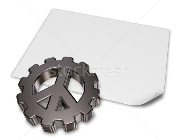 pacific symbol in gear wheel on blank white paper sheet - 3dillustration Stock photo © drizzd