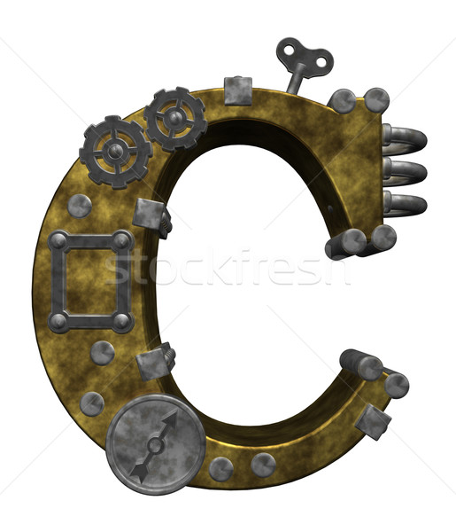 Steampunk letra c blanco 3d reloj tecnología Foto stock © drizzd