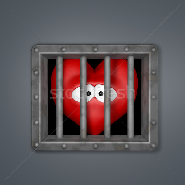 Cuore carcere triste cartoon dietro finestra Foto d'archivio © drizzd