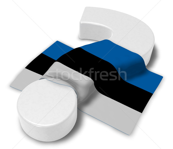 question mark and flag of estonia - 3d illustration Stock photo © drizzd