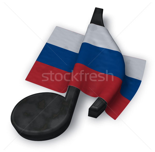 Foto stock: Música · nota · ruso · bandera · 3D