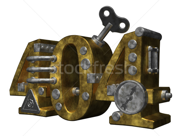 Hata 404 Metal numara beyaz 3d illustration Stok fotoğraf © drizzd