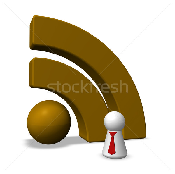 Rss symbool spelen cijfer stropdas 3d illustration Stockfoto © drizzd