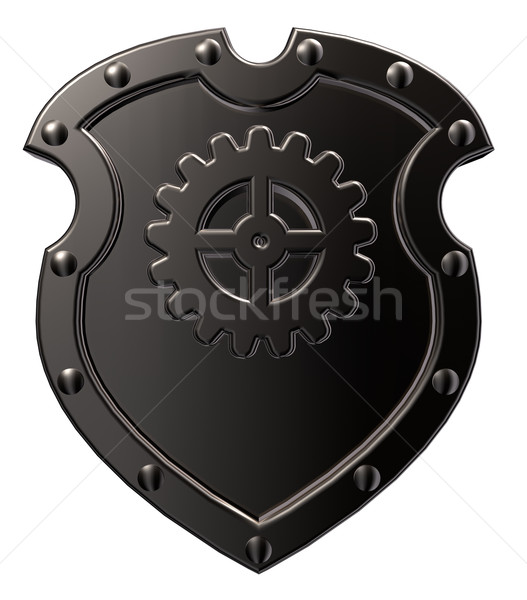 shield with gear wheel Stock photo © drizzd