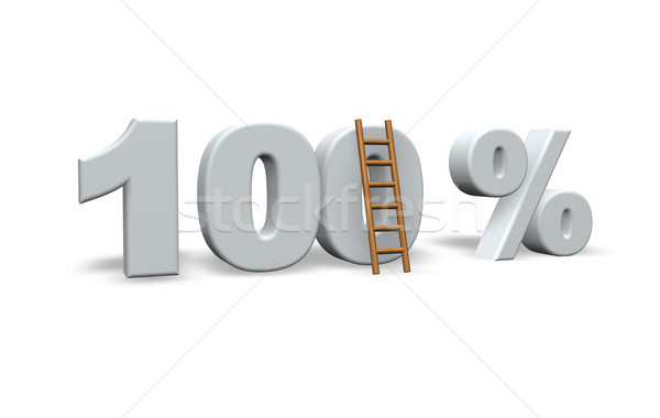 100 pro cent hundert Leiter 3D-Darstellung Stock foto © drizzd