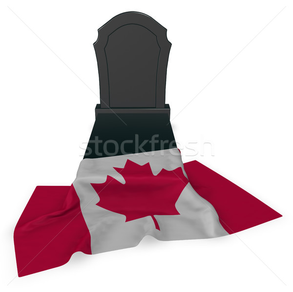 gravestone and flag of canada - 3d rendering Stock photo © drizzd