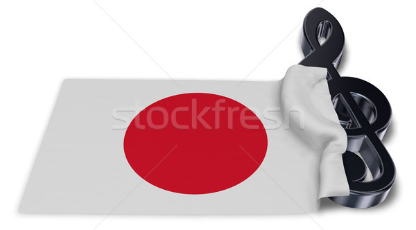 clef symbol symbol and flag of japan - 3d rendering Stock photo © drizzd