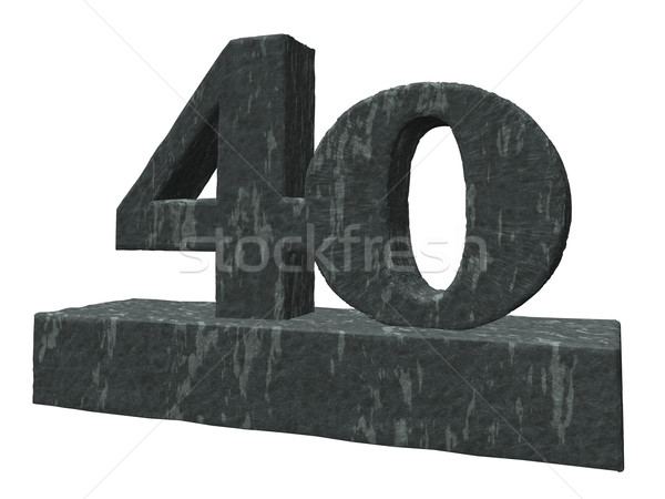 [[stock_photo]]: Pierre · nombre · quarante · anniversaire · Rock · mathématiques