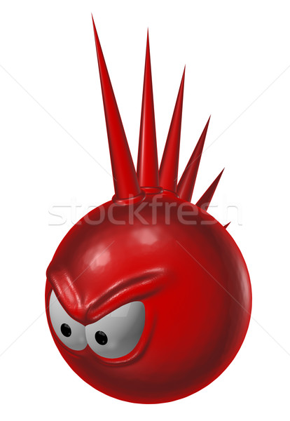 Kötü kırmızı punk 3d illustration yüz Stok fotoğraf © drizzd